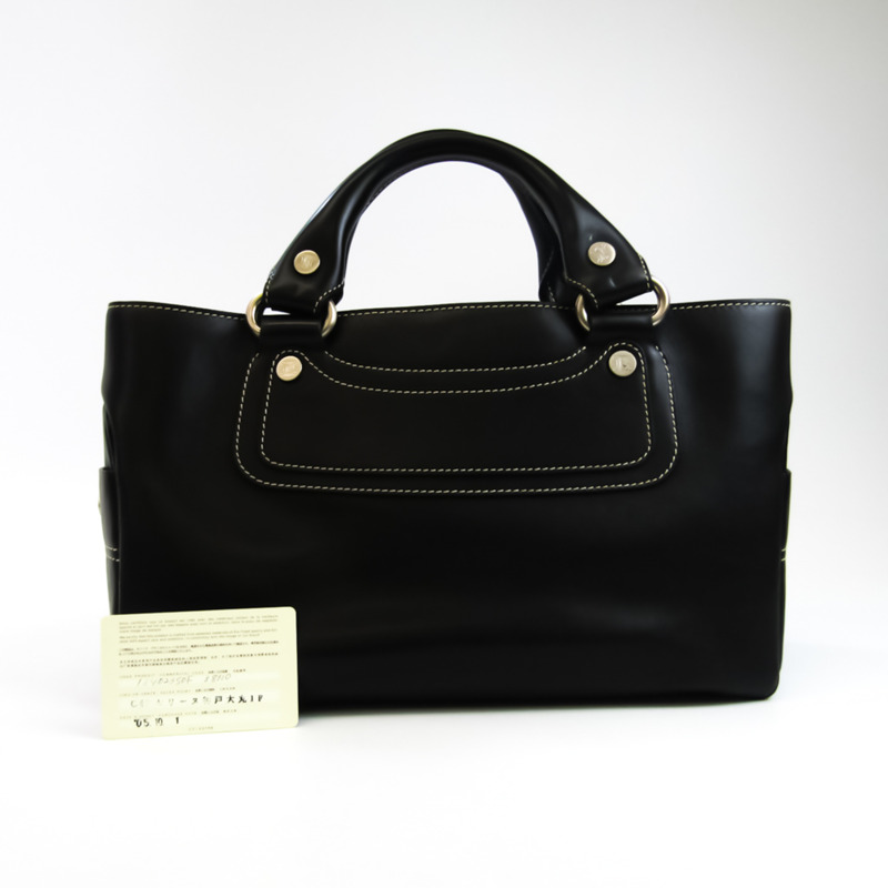 【日本直送】Celine Boogie 女士皮革手提包 黑色-12