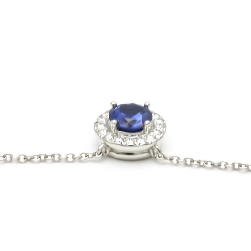 【日本直送】Tiffany Soleste 藍色藍寶石鑽石項鍊鉑金鑽石,藍寶石男士,女士時尚吊墜項鍊克拉/0.45-5