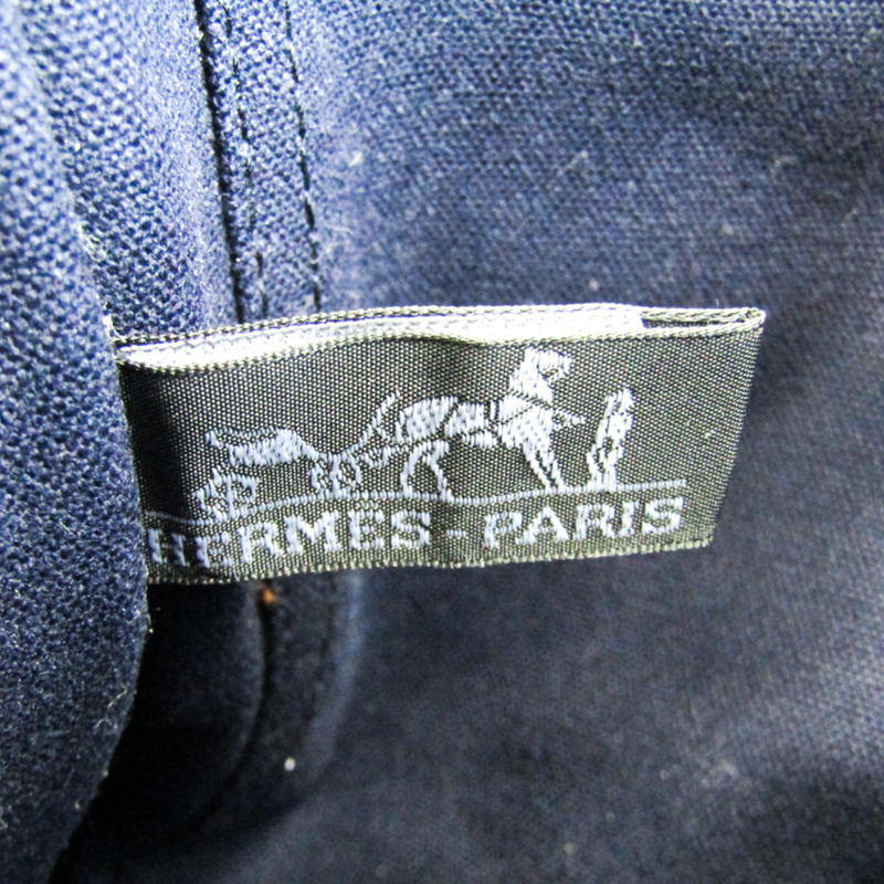 【日本直送】Hermes Fourre Tout Bassus MM 中性棉帆佈單肩包 棕色,海軍藍-8