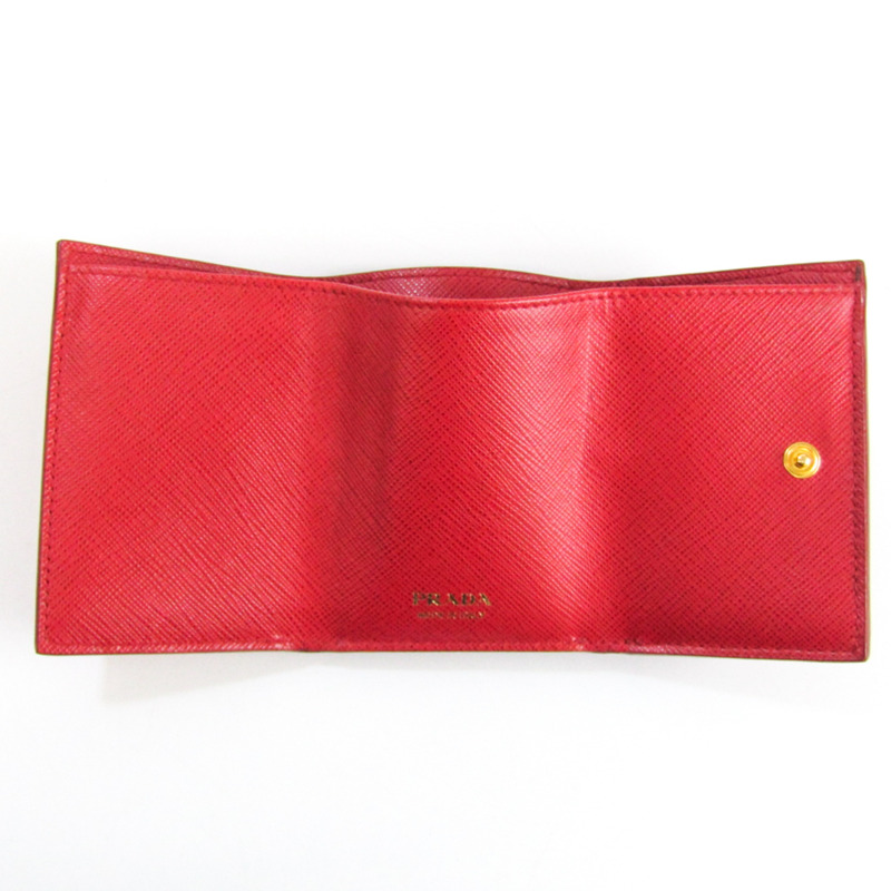 【日本直送】Prada Saffiano 1MH021 女士皮革錢包（三折）紅色-2