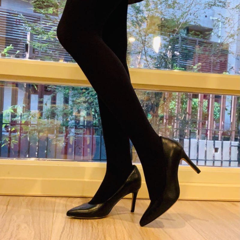 Clarks經典優雅真皮黑高跟鞋-4