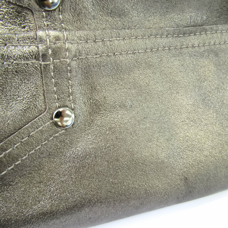 【日本直送】蒂芙尼女士皮革絨面革手提包金色-5