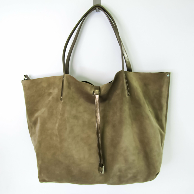 【日本直送】蒂芙尼女士皮革絨面革手提包金色-8