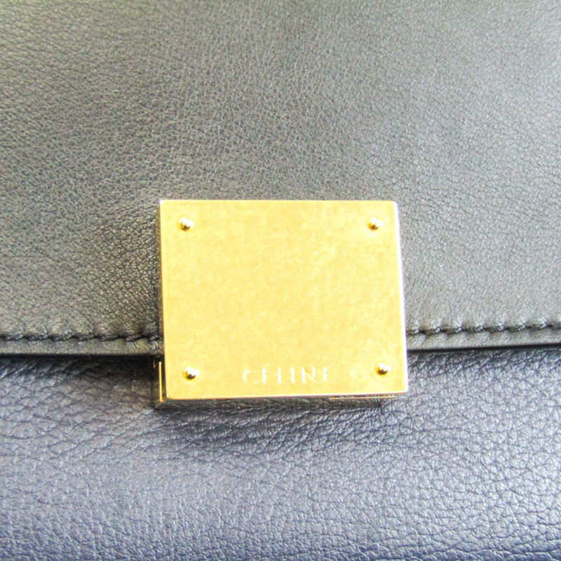 【日本直送】Celine Trapeze 169542 中性皮革,帆布手提包,單肩包 米色,黑色,海軍-8