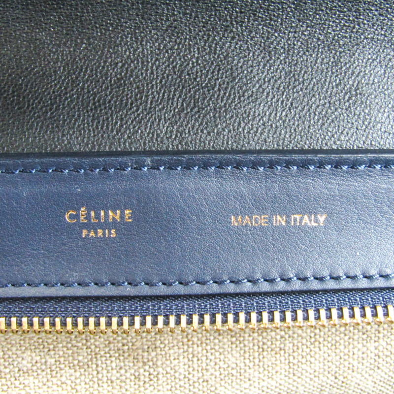 【日本直送】Celine Trapeze 169542 中性皮革,帆布手提包,單肩包 米色,黑色,海軍-10