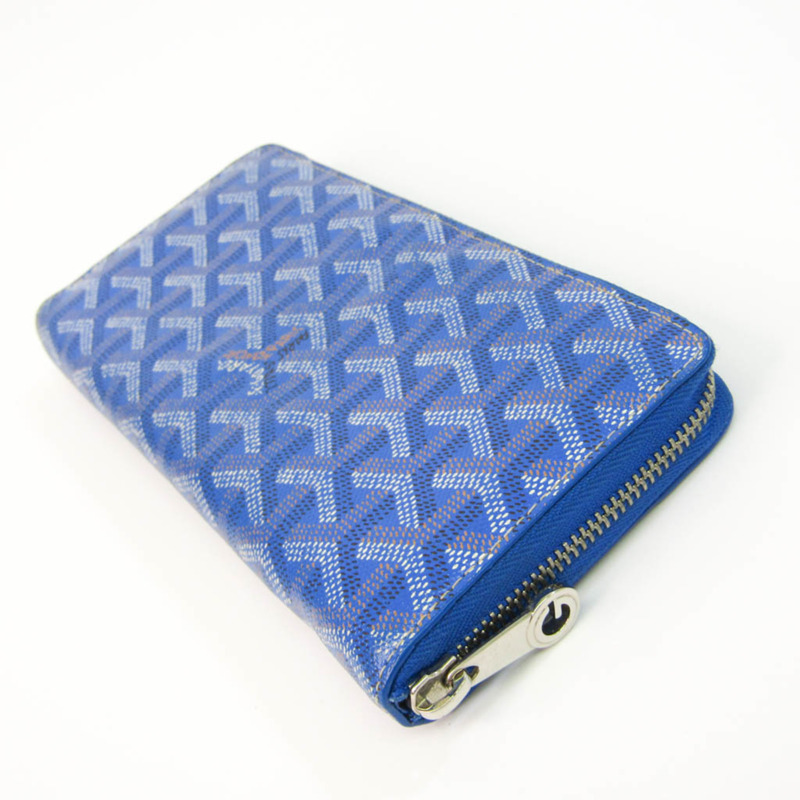 【日本直送】Goyard Matignon 男士、女士皮革長錢包（雙折）藍色-1