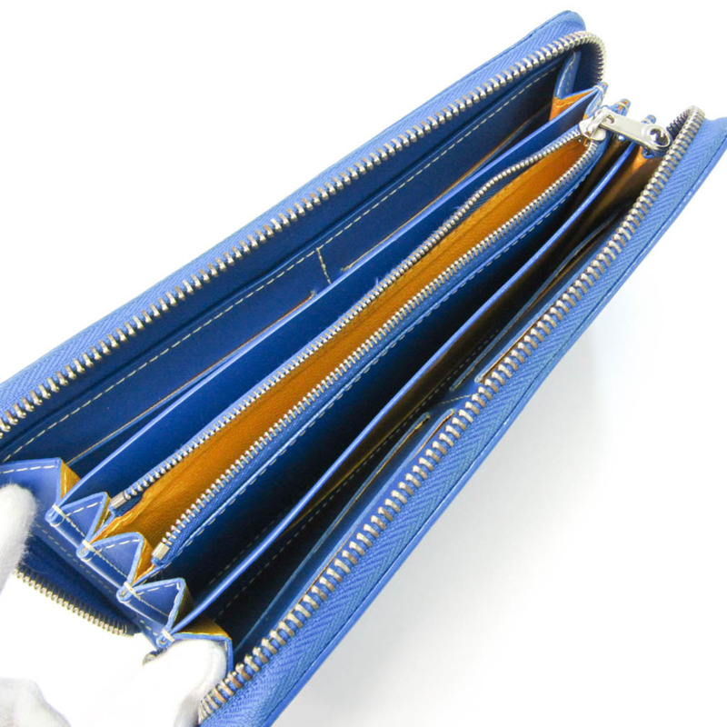 【日本直送】Goyard Matignon 男士、女士皮革長錢包（雙折）藍色-2