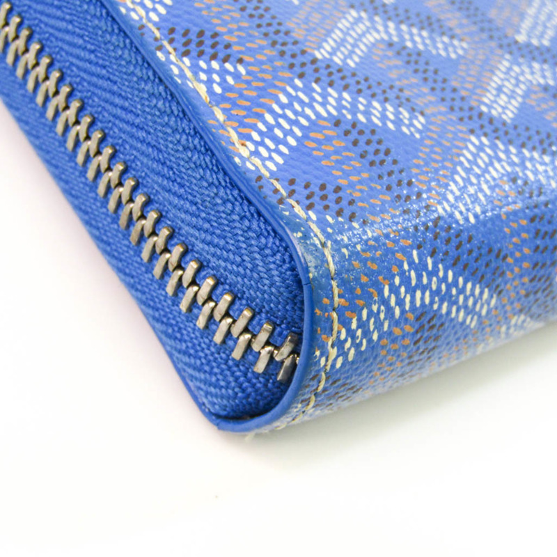 【日本直送】Goyard Matignon 男士、女士皮革長錢包（雙折）藍色-3