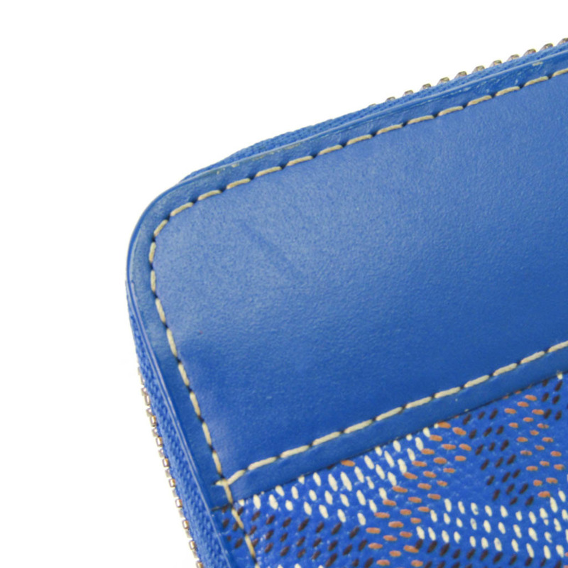【日本直送】Goyard Matignon 男士、女士皮革長錢包（雙折）藍色-5