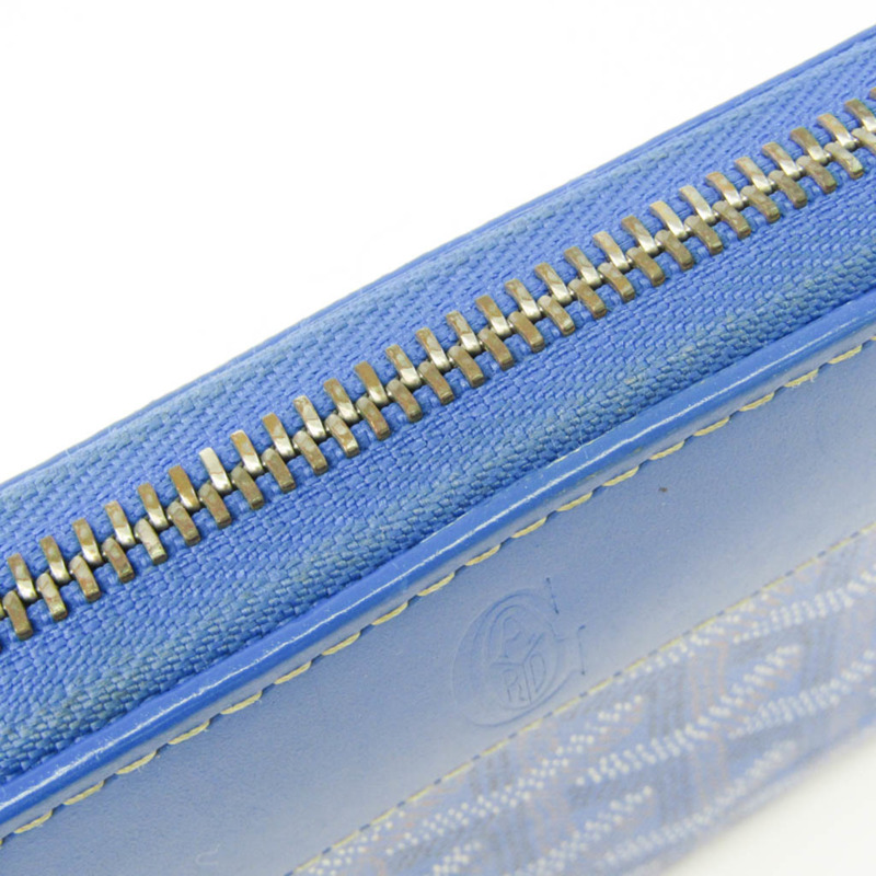 【日本直送】Goyard Matignon 男士、女士皮革長錢包（雙折）藍色-7