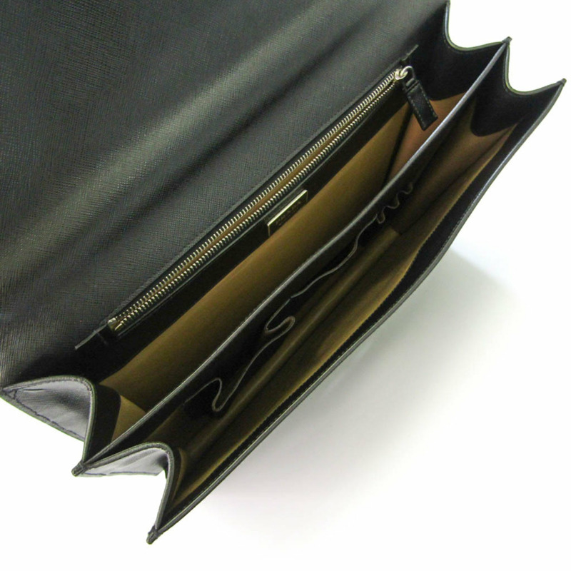 【日本直送】Prada Saffiano 男士皮革公文包 黑色-2