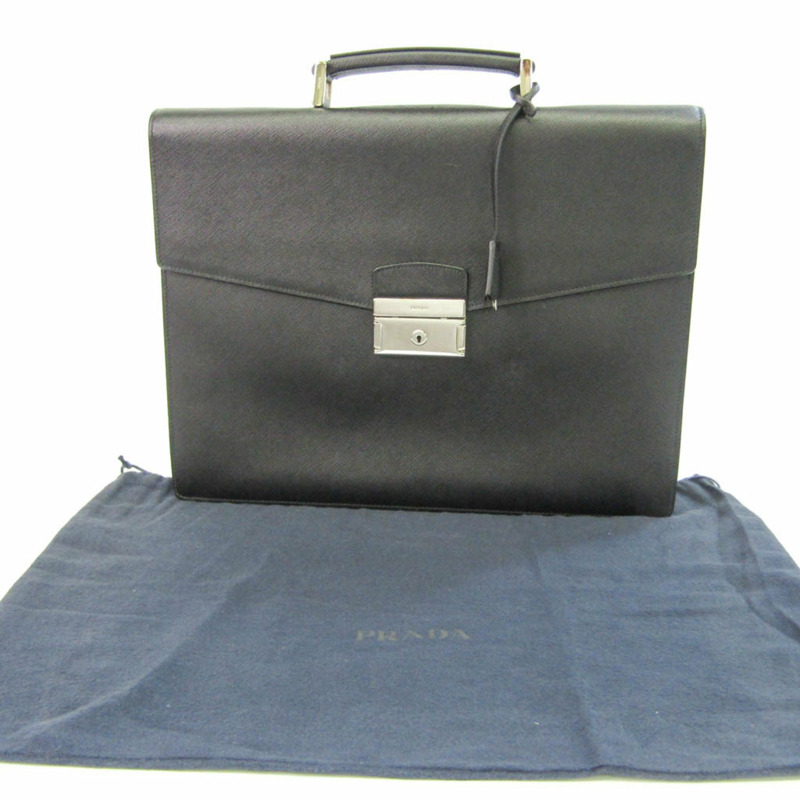 【日本直送】Prada Saffiano 男士皮革公文包 黑色-11