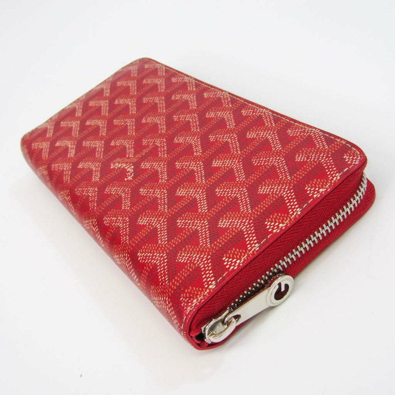 【日本直送】Goyard Matignon 女士,男士帆布,皮革長錢包(雙折)紅色【限時大折扣!!全面現打9折】-1