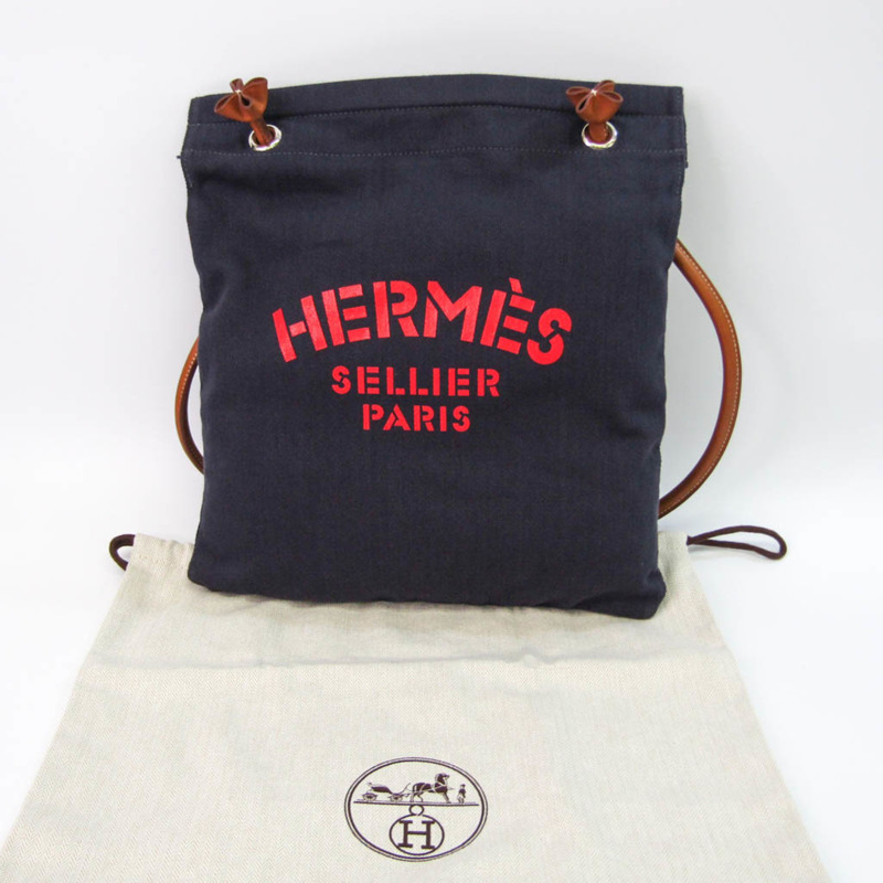 【日本直送】Hermes Sac Aline 061643CK 女式 Toile Officier,皮革單肩包海軍藍,紅色-9