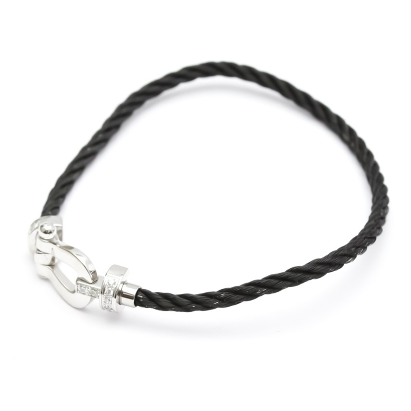 【日本直送】拋光 FRED Force 10 迷你 #15 鑽石 18K 白金鋼手鍊 BF552728-0