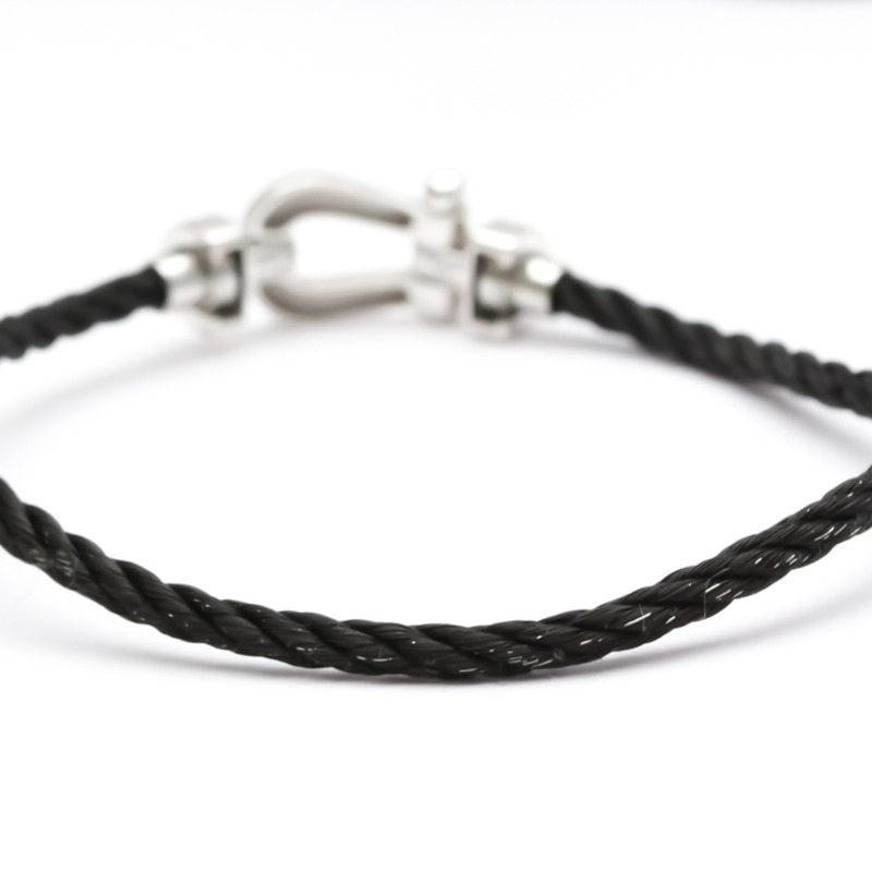 【日本直送】拋光 FRED Force 10 迷你 #15 鑽石 18K 白金鋼手鍊 BF552728-4