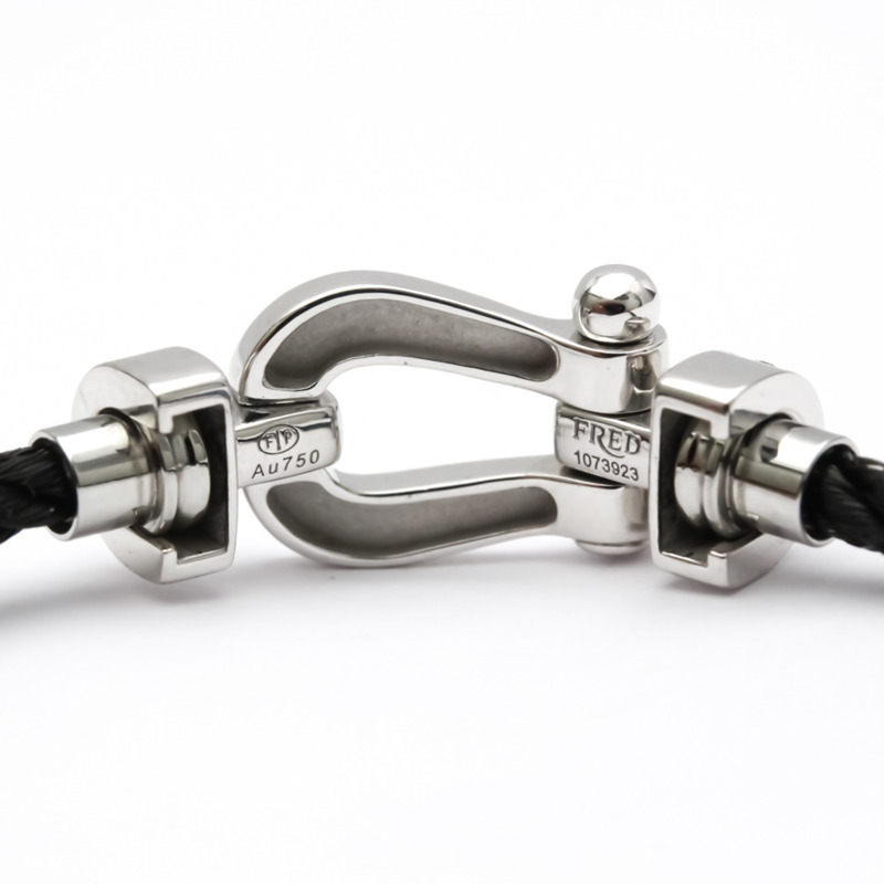 【日本直送】拋光 FRED Force 10 迷你 #15 鑽石 18K 白金鋼手鍊 BF552728-6