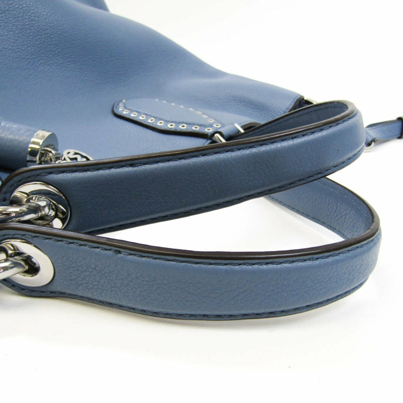 【日本直送】Michael Kors Brooklyn 大號挎包 30T7SBNS3L 女式皮革托特包 藍色-6