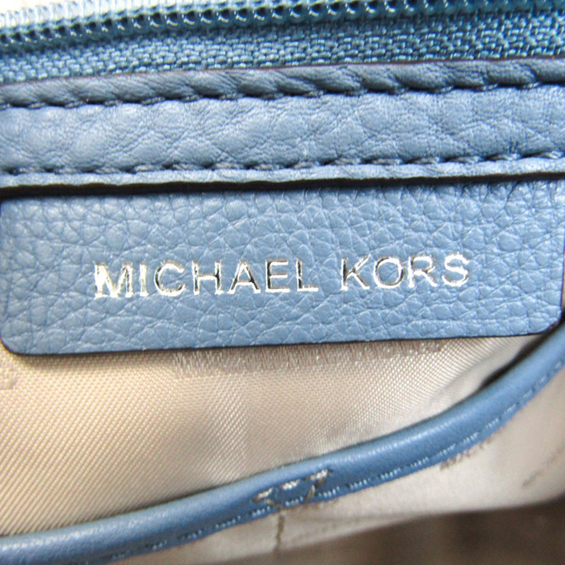 【日本直送】Michael Kors Brooklyn 大號挎包 30T7SBNS3L 女式皮革托特包 藍色-9