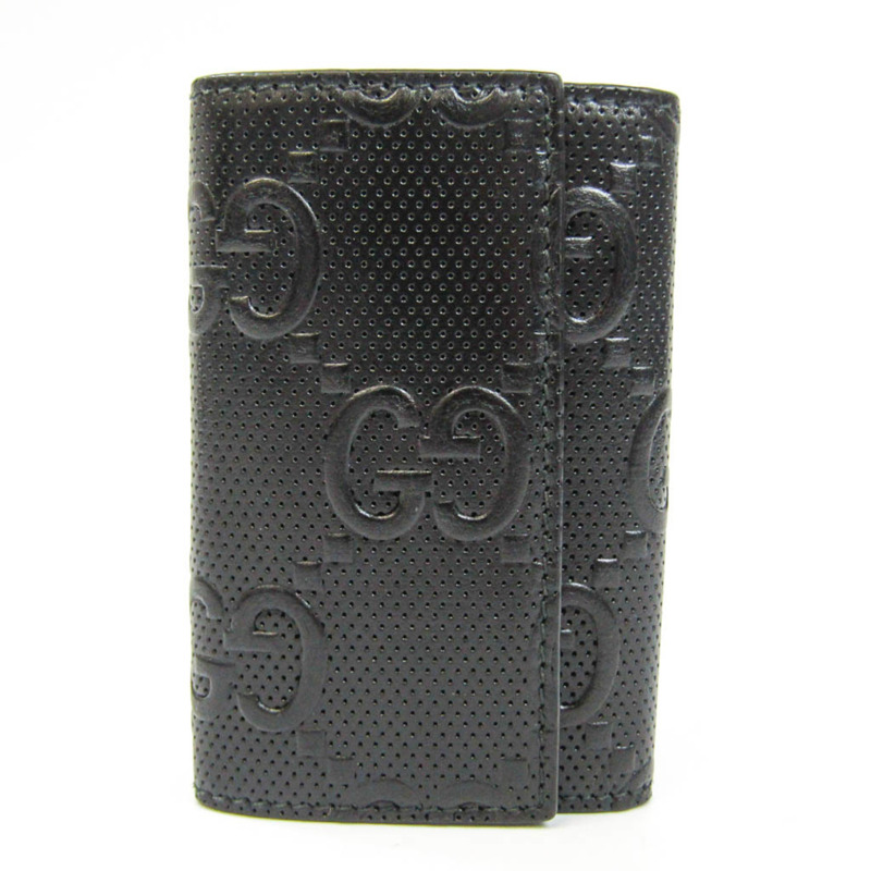 【日本直送】Gucci GG 壓紋 625565 男士皮革鑰匙包 黑色-0