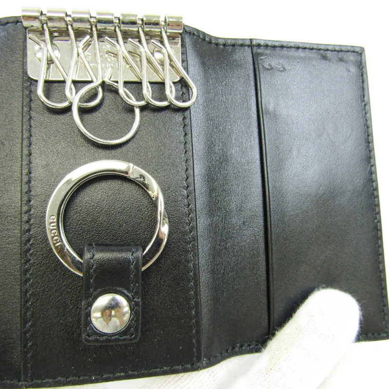 【日本直送】Gucci GG 壓紋 625565 男士皮革鑰匙包 黑色-6