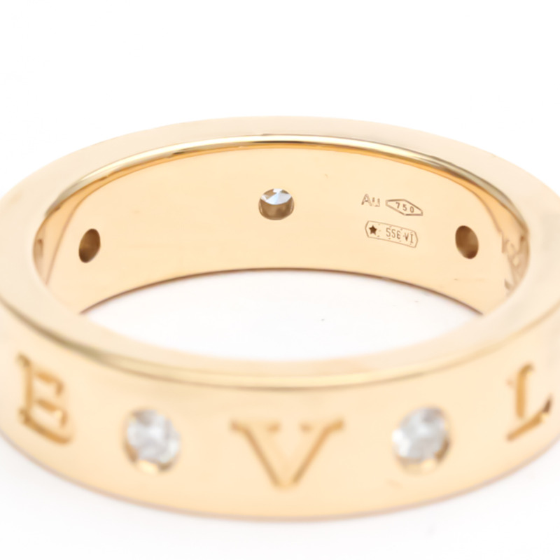 【日本直送】拋光 BVLGARI Roman Sorving 戒指鑽石 #51 美國 6 18K 玫瑰金 BF553614-6