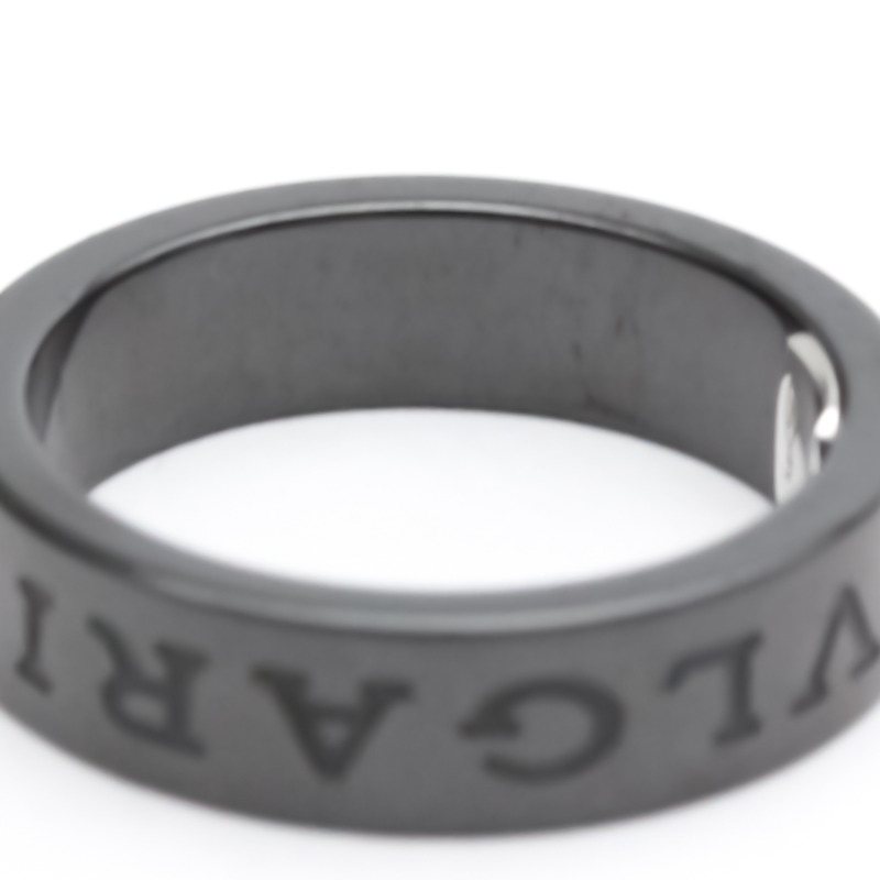 【日本直送】BVLGARI BVLGARI-BVLGARI 雙徽標戒指 #55 美國 7.5-8 鑽石陶瓷 BF553623-8