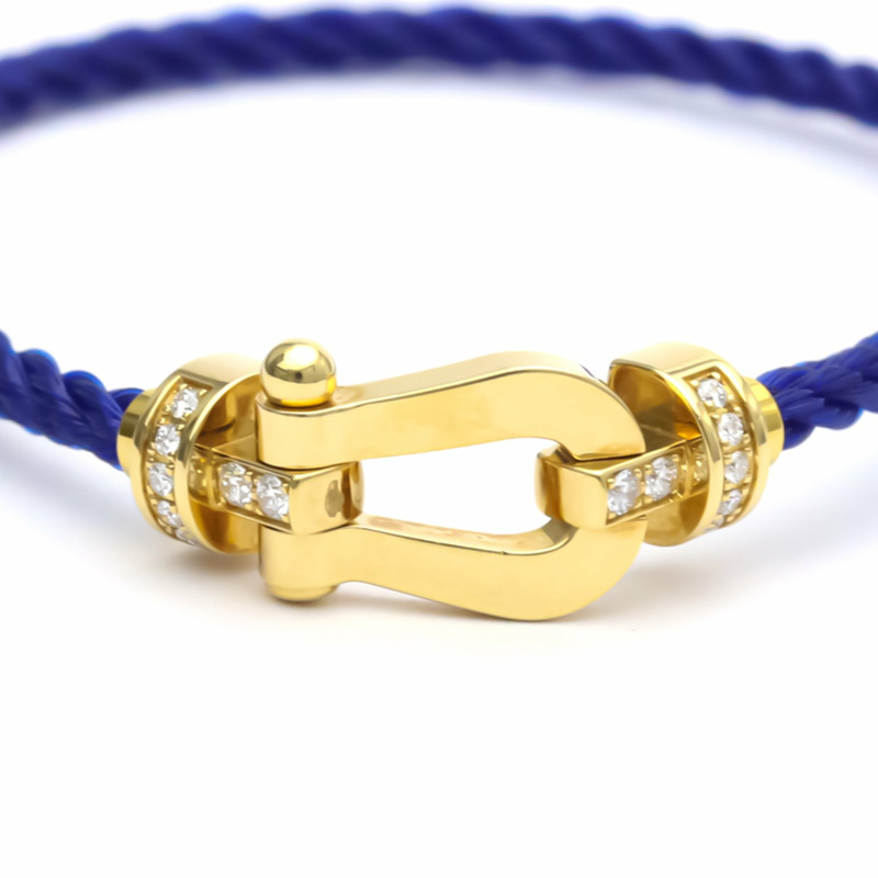 【日本直送】FRED Force 10 中號型號 #14 鑽石 18K 黃金鋼手鍊 BF553626-1