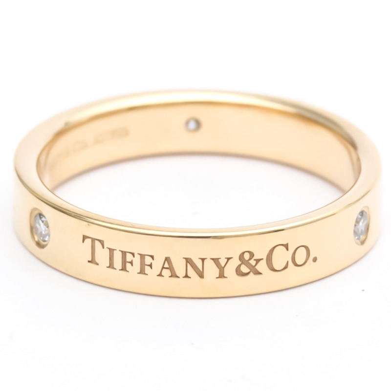 【日本直送】拋光 TIFFANY 平帶戒指鑽石 0.07 克拉 18K 玫瑰金 BF553579-0