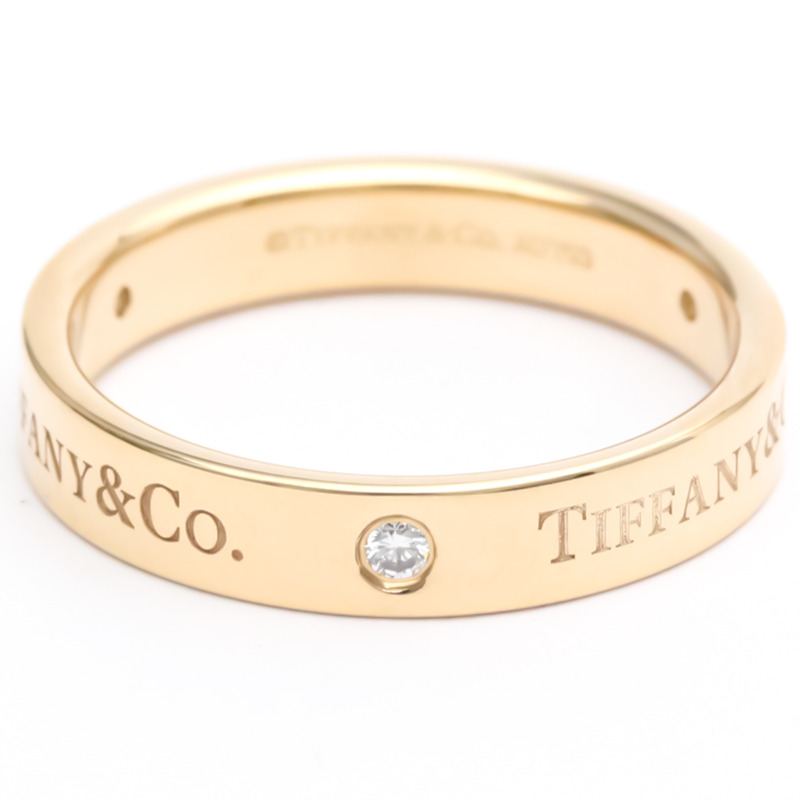 【日本直送】拋光 TIFFANY 平帶戒指鑽石 0.07 克拉 18K 玫瑰金 BF553579-1