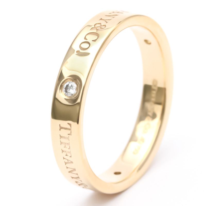 【日本直送】拋光 TIFFANY 平帶戒指鑽石 0.07 克拉 18K 玫瑰金 BF553579-2