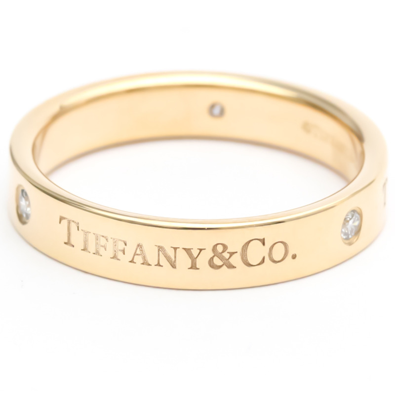 【日本直送】拋光 TIFFANY 平帶戒指鑽石 0.07 克拉 18K 玫瑰金 BF553579-3