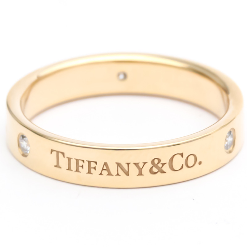 【日本直送】拋光 TIFFANY 平帶戒指鑽石 0.07 克拉 18K 玫瑰金 BF553579-4