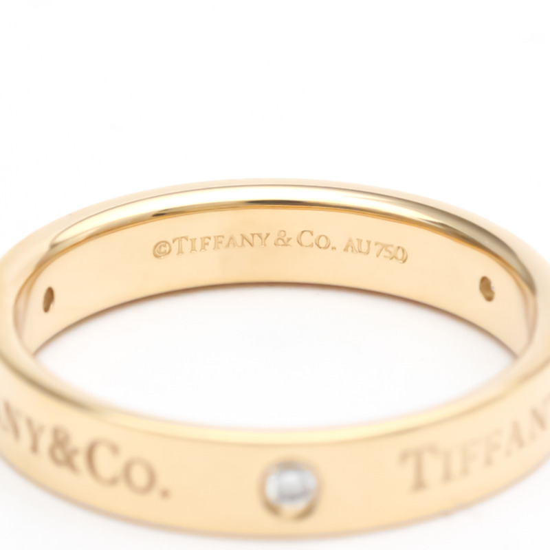 【日本直送】拋光 TIFFANY 平帶戒指鑽石 0.07 克拉 18K 玫瑰金 BF553579-5