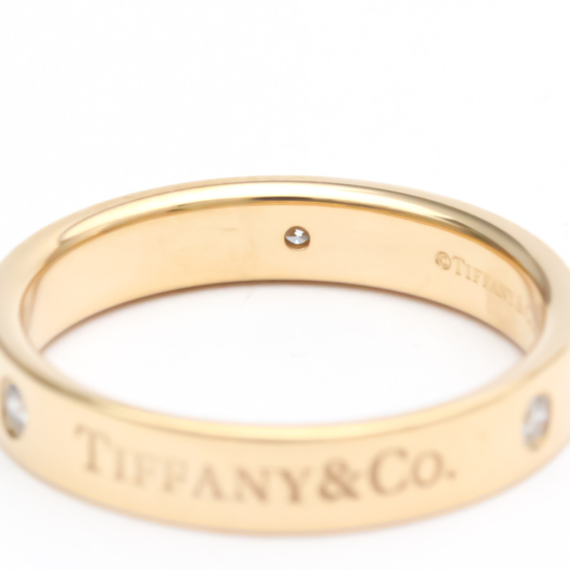 【日本直送】拋光 TIFFANY 平帶戒指鑽石 0.07 克拉 18K 玫瑰金 BF553579-6