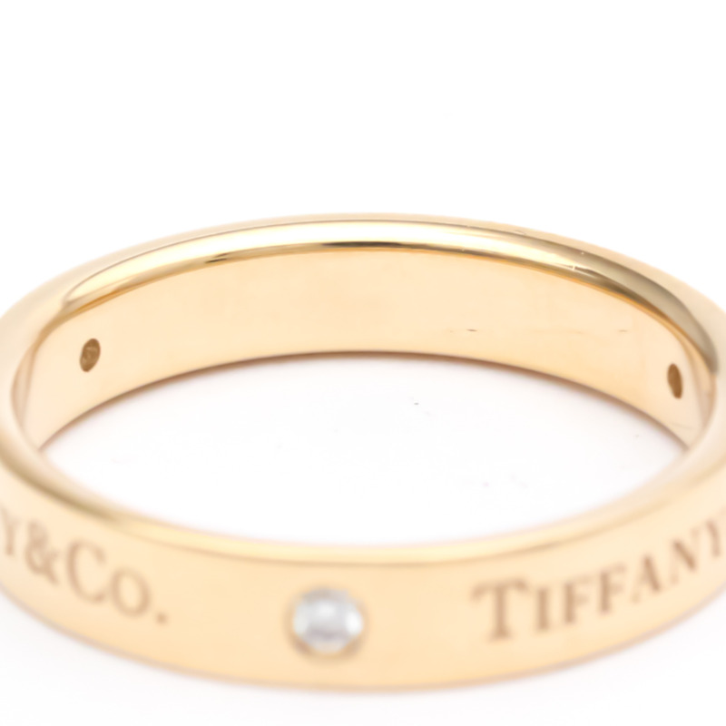 【日本直送】拋光 TIFFANY 平帶戒指鑽石 0.07 克拉 18K 玫瑰金 BF553579-7