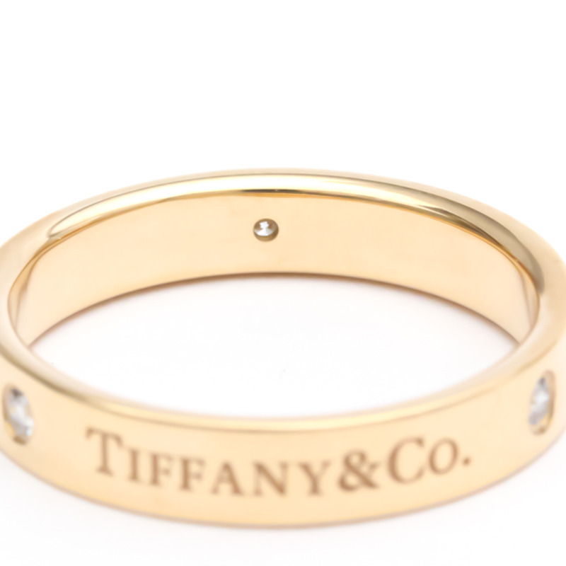【日本直送】拋光 TIFFANY 平帶戒指鑽石 0.07 克拉 18K 玫瑰金 BF553579-8