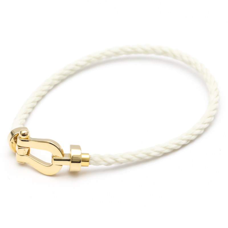 【日本直送】Fred Mini Force 10 中號不銹鋼，黃金 (18K) 無石魅力手鍊金【限時大折扣!!全面現打9折】-0