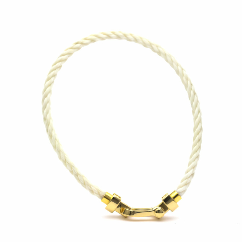 【日本直送】Fred Mini Force 10 中號不銹鋼，黃金 (18K) 無石魅力手鍊金【限時大折扣!!全面現打9折】-1