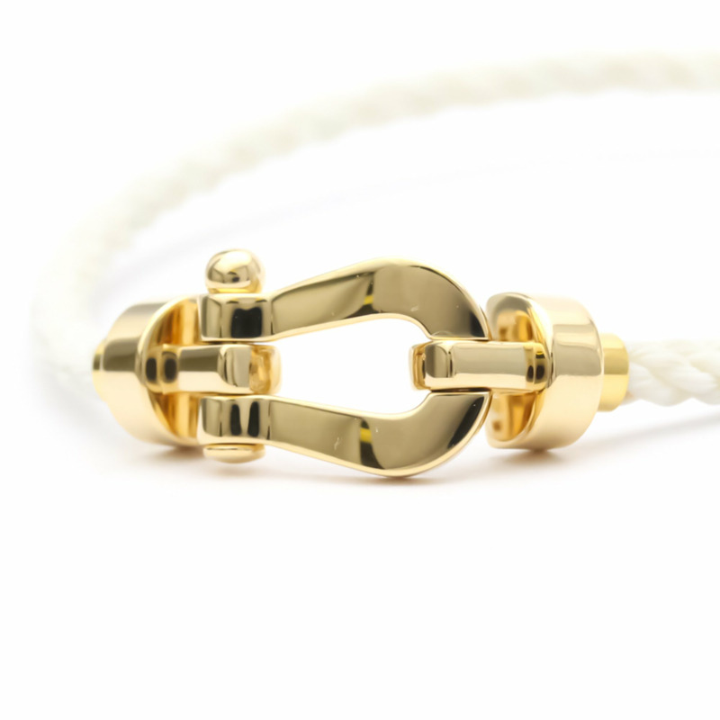 【日本直送】Fred Mini Force 10 中號不銹鋼，黃金 (18K) 無石魅力手鍊金【限時大折扣!!全面現打9折】-2