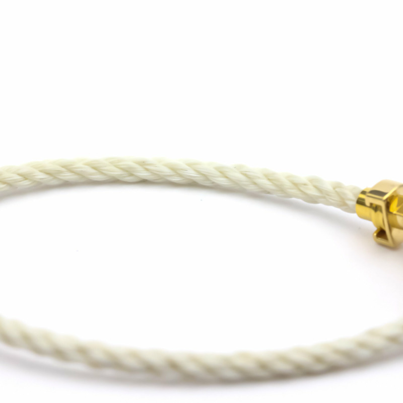 【日本直送】Fred Mini Force 10 中號不銹鋼，黃金 (18K) 無石魅力手鍊金【限時大折扣!!全面現打9折】-8