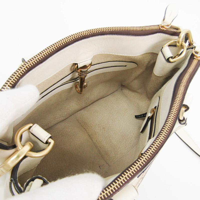 【日本直送】J&M Davidson 女士皮革手提包，單肩包 奶油色-2