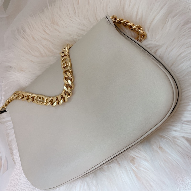Gucci Blondie系列肩背包.優雅白。手拿包.腋下包.肩背.斜背-5
