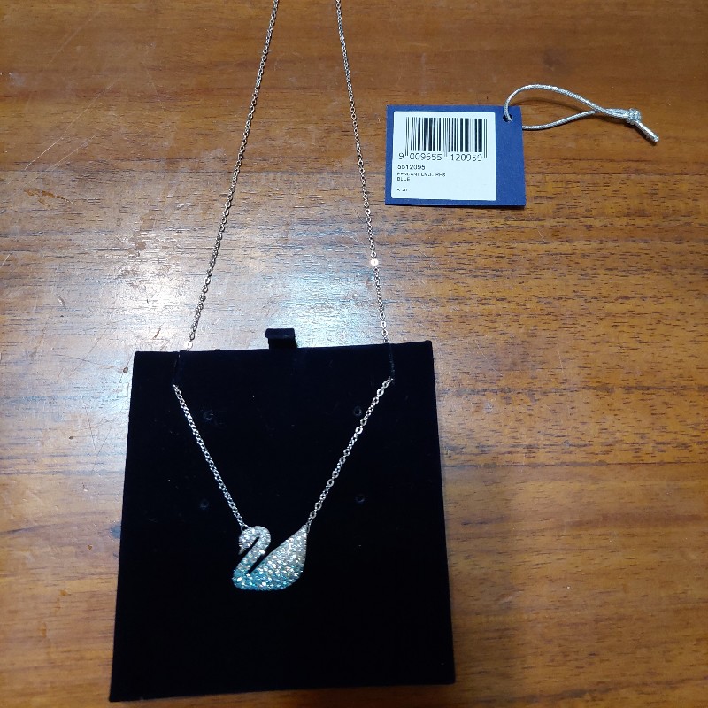施華洛世奇漸層藍色天鵝項鍊正品-1