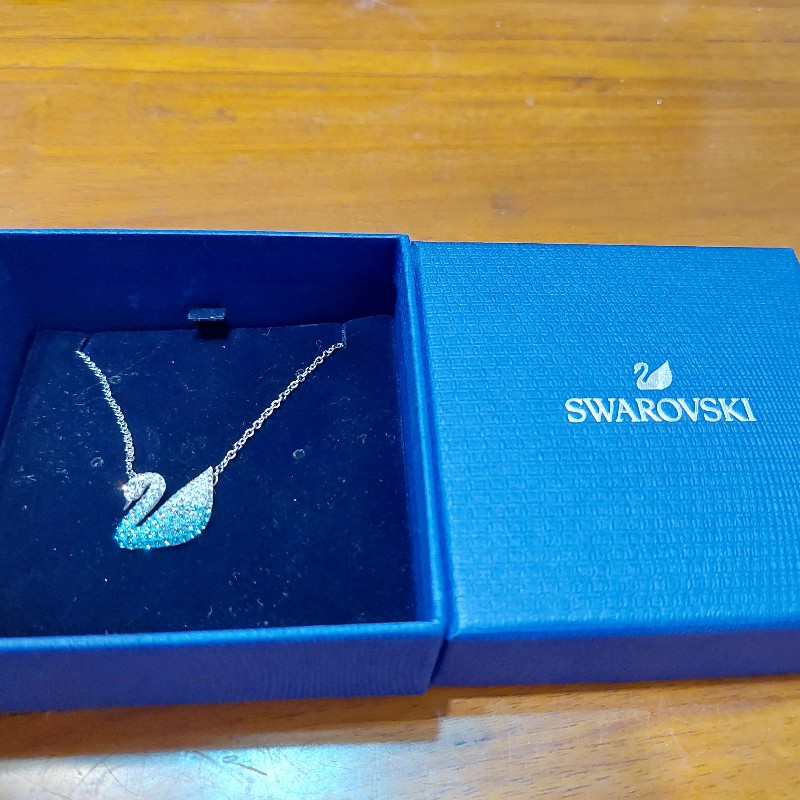 施華洛世奇漸層藍色天鵝項鍊正品-3
