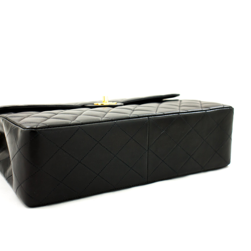 【日本直送】香奈兒 Jumbo 11 英寸大號鏈條單肩包翻蓋黑色小羊皮【結帳輸入折扣碼 : 1212 現折$3000】-3