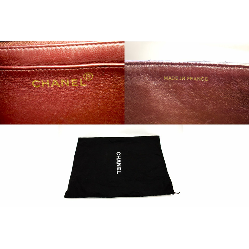 【日本直送】香奈兒 Jumbo 11 英寸大號鏈條單肩包翻蓋黑色小羊皮-7