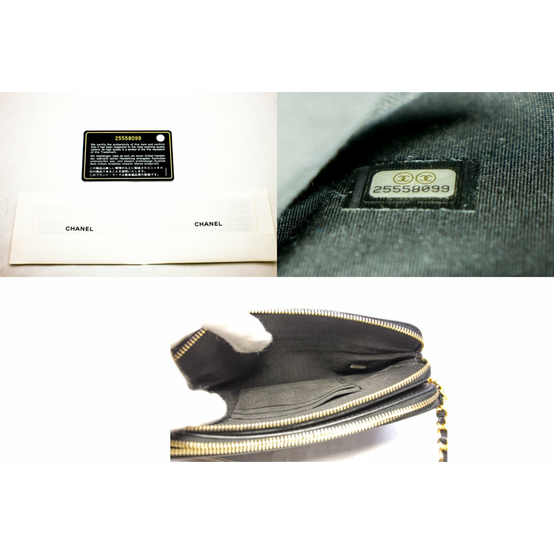 【日本直送】CHANEL 男孩黑色魚子醬鏈條錢包 WOC 拉鍊單肩包-8