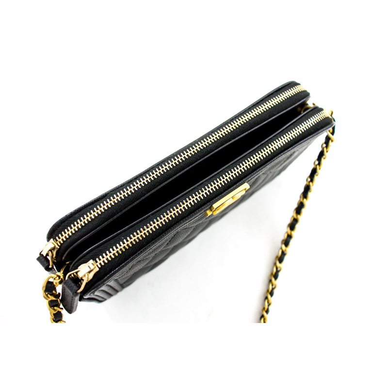 【日本直送】CHANEL 男孩黑色魚子醬鏈條錢包 WOC 拉鍊單肩包-10