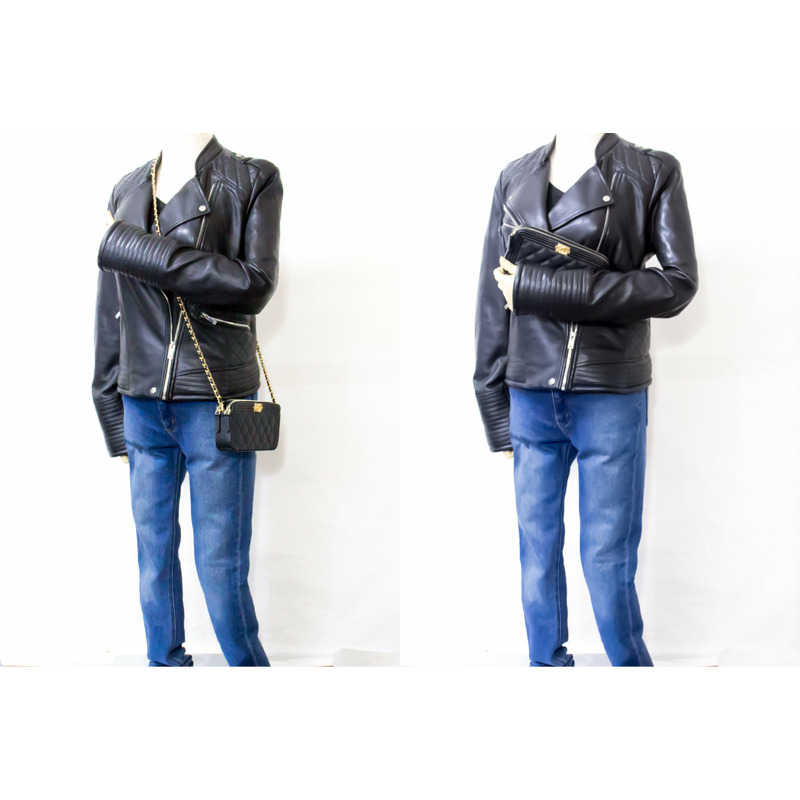 【日本直送】CHANEL 男孩黑色魚子醬鏈條錢包 WOC 拉鍊單肩包-11